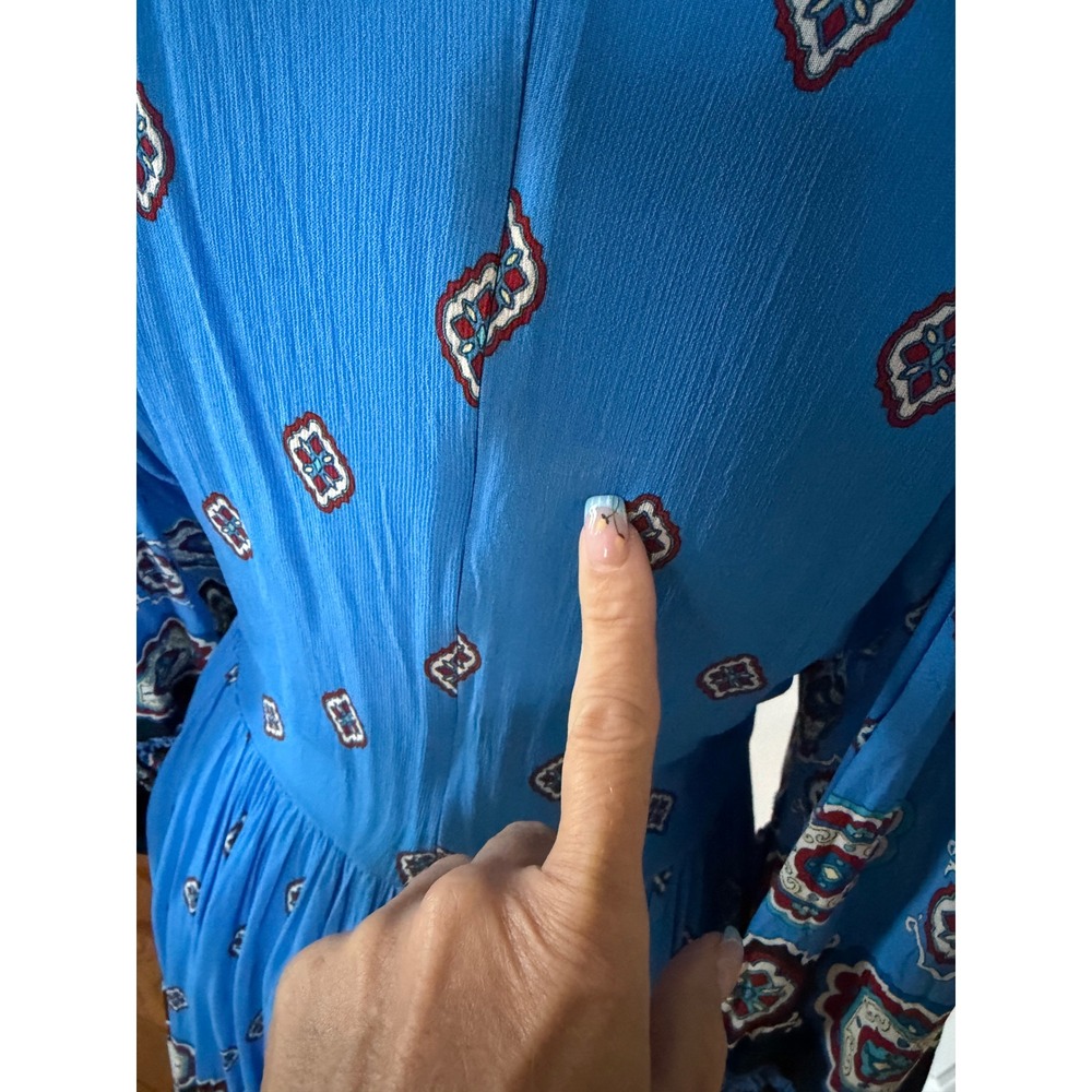 Farm Rio Anika Tiles Blue Maxi Dress - Picture 13 of 16